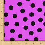 Crepe Polka Dots Schwarz 33mm Mauve - Ribes y Casals