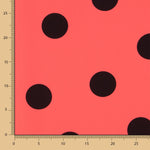 Schwarzer gepunkteter Krepp 55mm Koralle - Ribes y Casals