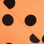 Krepp Polka Dots Schwarz 55mm Mandarine - Ribes y Casals