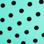 Crepe Polka Dots Schwarz 55mm Türkis - Ribes y Casals