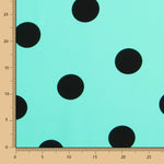 Crepe Polka Dots Schwarz 55mm Türkis - Ribes y Casals