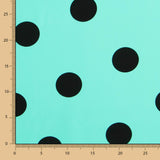 Crepe Polka Dots Schwarz 55mm Türkis - Ribes y Casals