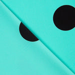 Crepe Polka Dots Schwarz 55mm Türkis - Ribes y Casals