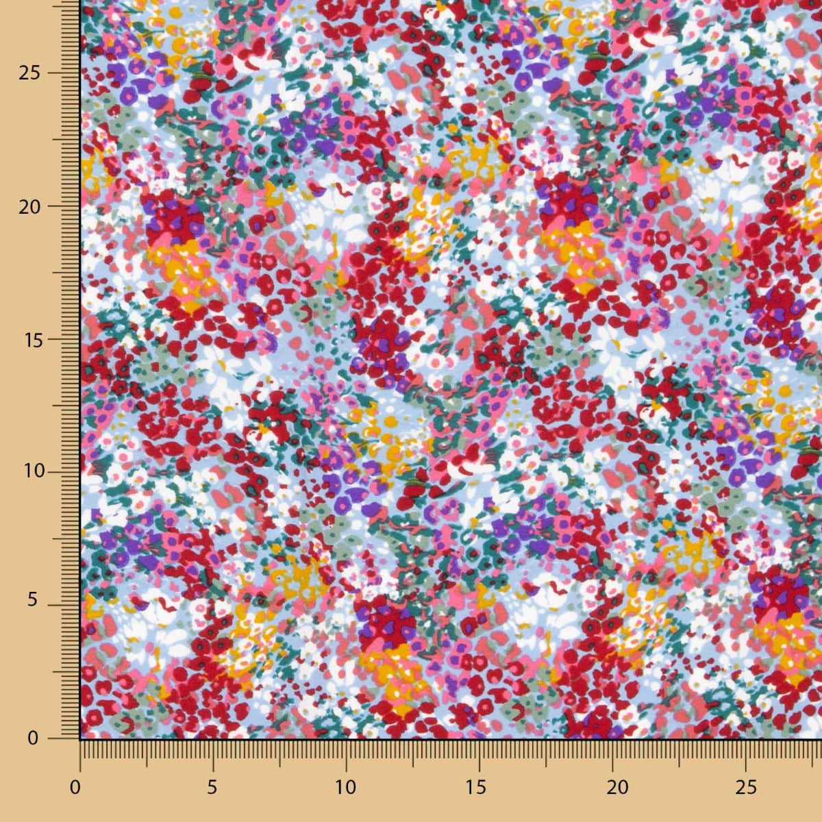 Polyester Krepp Polyester Blume Konfetti Blau - Ribes y Casals