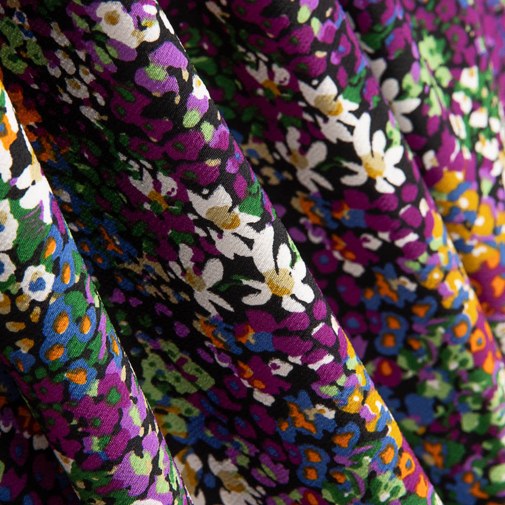 Krepp Polyester Blume Konfetti Lila - Ribes y Casals