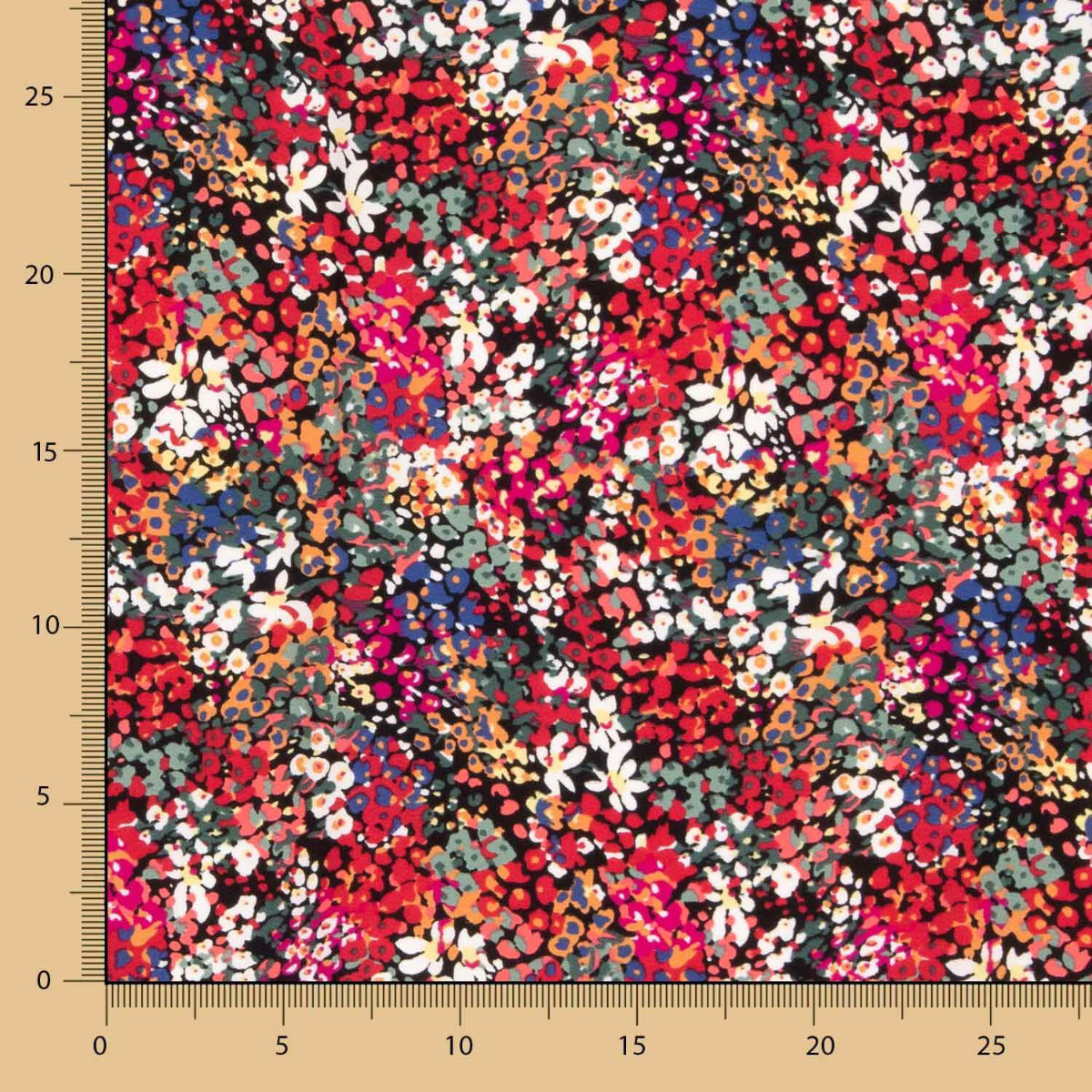 Polyester Krepp Polyester Blume Konfetti Rot - Ribes y Casals
