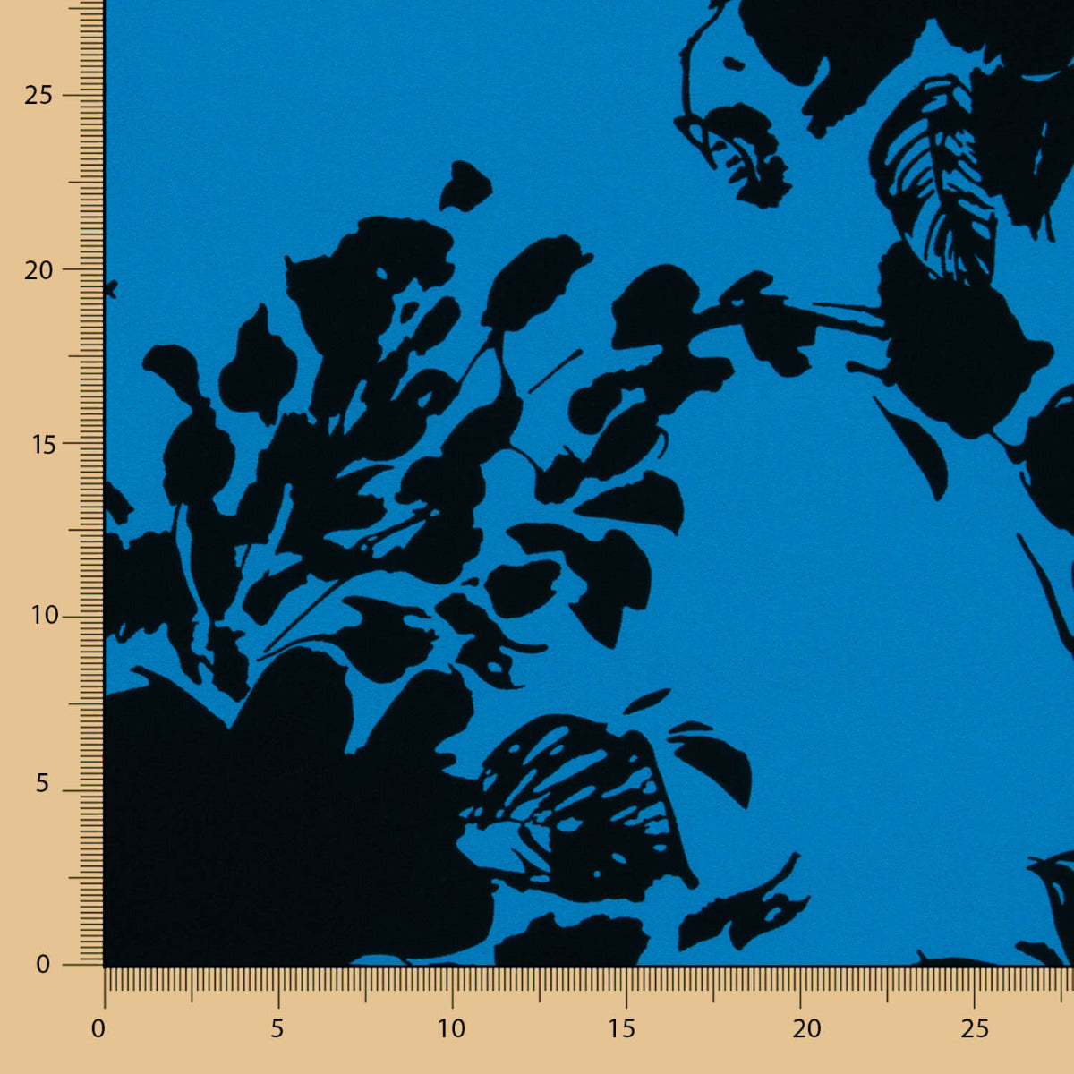 Polyester Krepp Polyester Blumenmuster Blau - Ribes y Casals