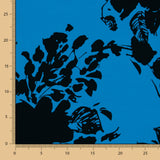 Polyester Krepp Polyester Blumenmuster Blau - Ribes y Casals