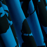Polyester Krepp Polyester Blumenmuster Blau - Ribes y Casals