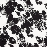 Krepp Polyester Blumenmuster Weiß - Ribes y Casals