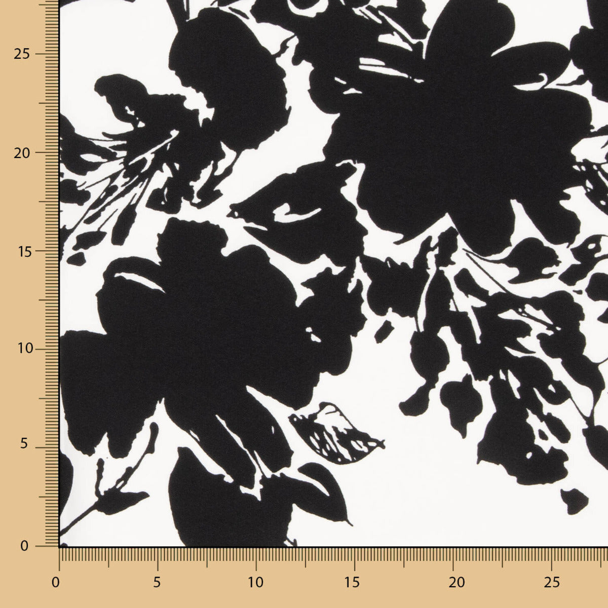 Krepp Polyester Blumenmuster Weiß - Ribes y Casals