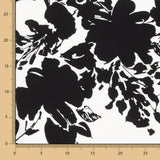Krepp Polyester Blumenmuster Weiß - Ribes y Casals