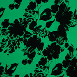 Polyester Krepp Polyester Blumenmuster Grün - Ribes y Casals