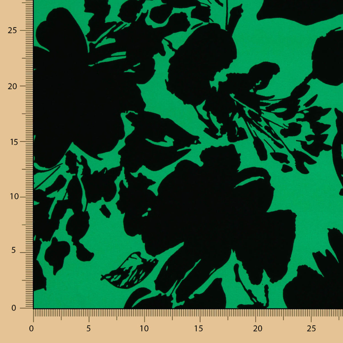 Polyester Krepp Polyester Blumenmuster Grün - Ribes y Casals