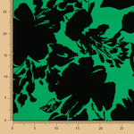 Polyester Krepp Polyester Blumenmuster Grün - Ribes y Casals