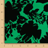 Polyester Krepp Polyester Blumenmuster Grün - Ribes y Casals