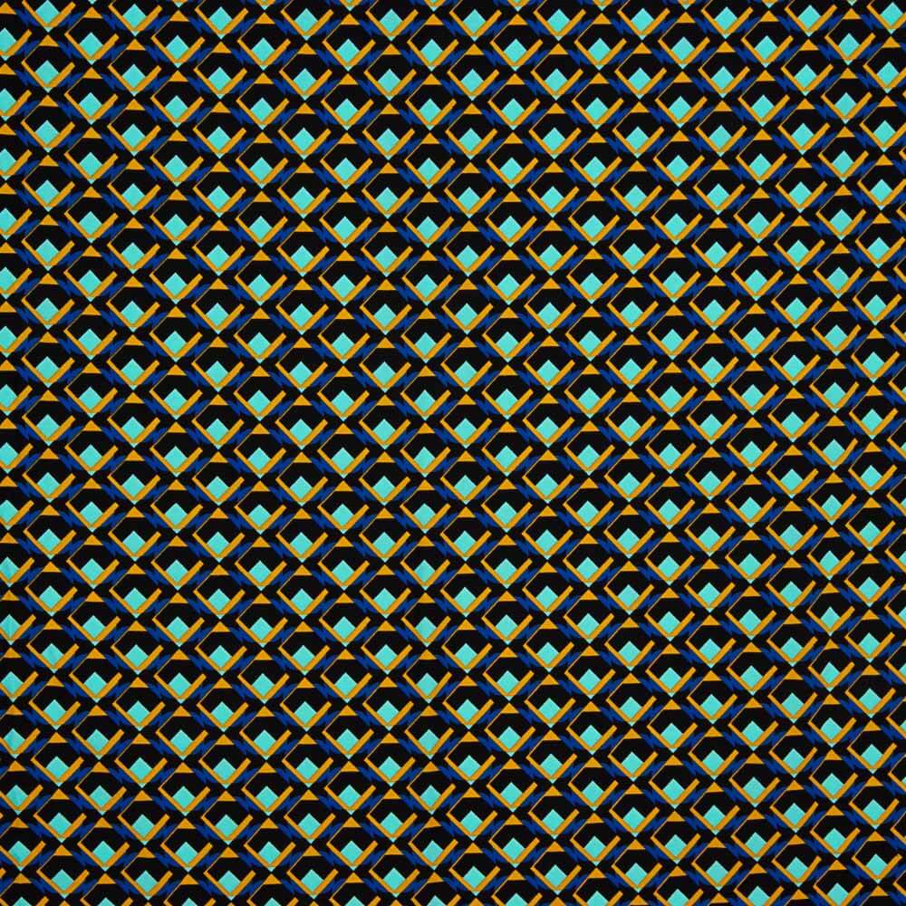 Polyester-Krepp Geo Aquamarin - Ribes y Casals