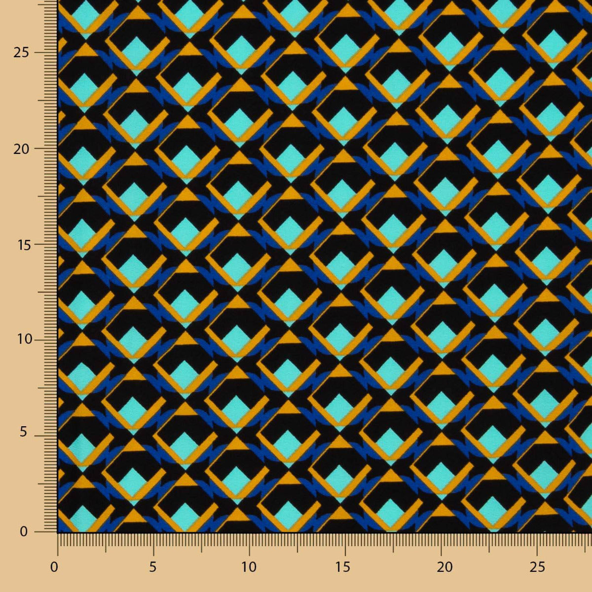 Polyester-Krepp Geo Aquamarin - Ribes y Casals