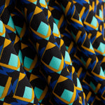 Polyester-Krepp Geo Aquamarin - Ribes y Casals
