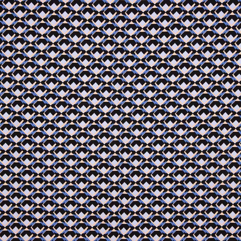 Krepp Polyester Geo Blau Denim - Ribes y Casals