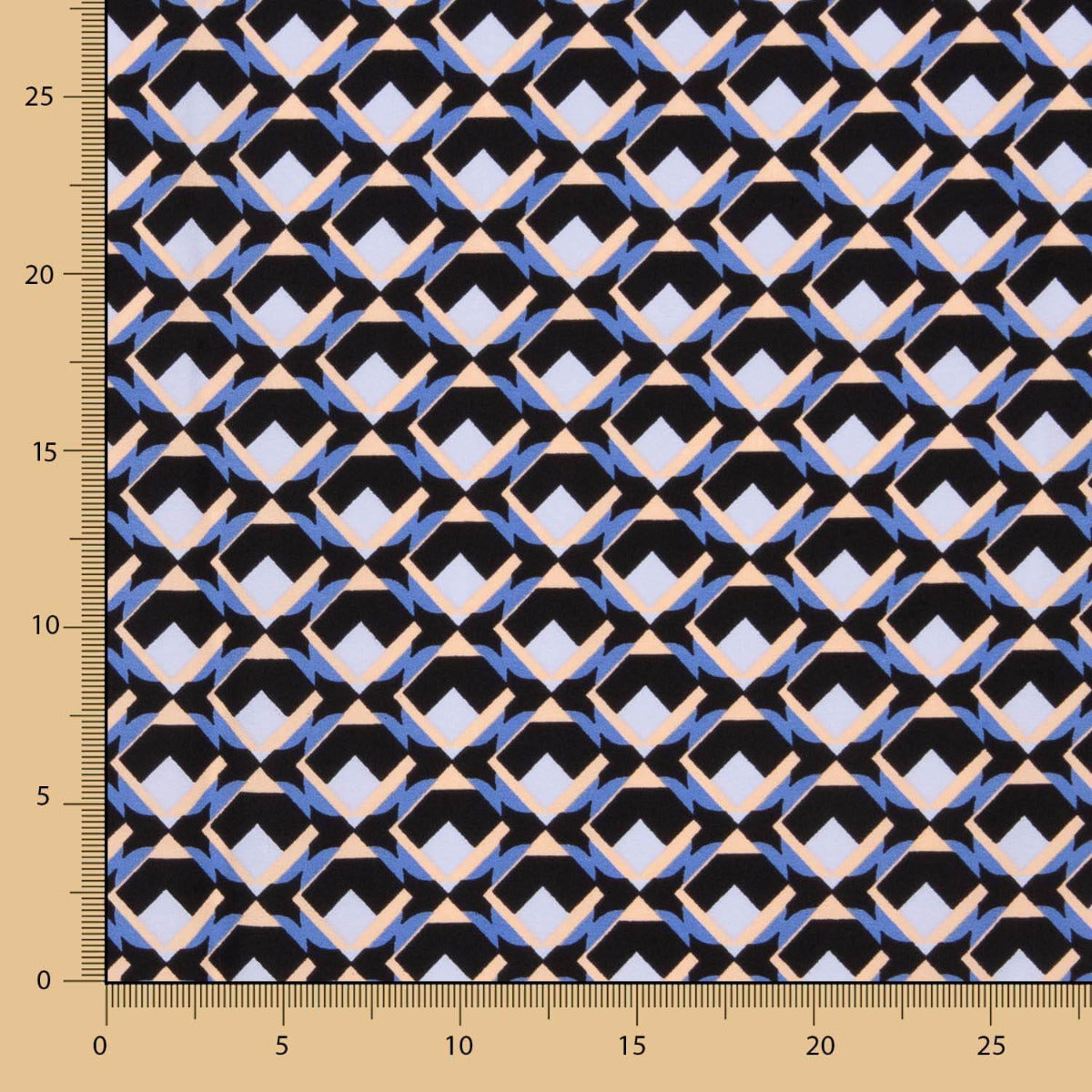 Krepp Polyester Geo Blau Denim - Ribes y Casals