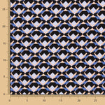 Krepp Polyester Geo Blau Denim - Ribes y Casals