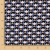 Krepp Polyester Geo Blau Denim - Ribes y Casals