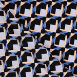 Krepp Polyester Geo Blau Denim - Ribes y Casals