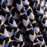 Krepp Polyester Geo Blau Denim - Ribes y Casals