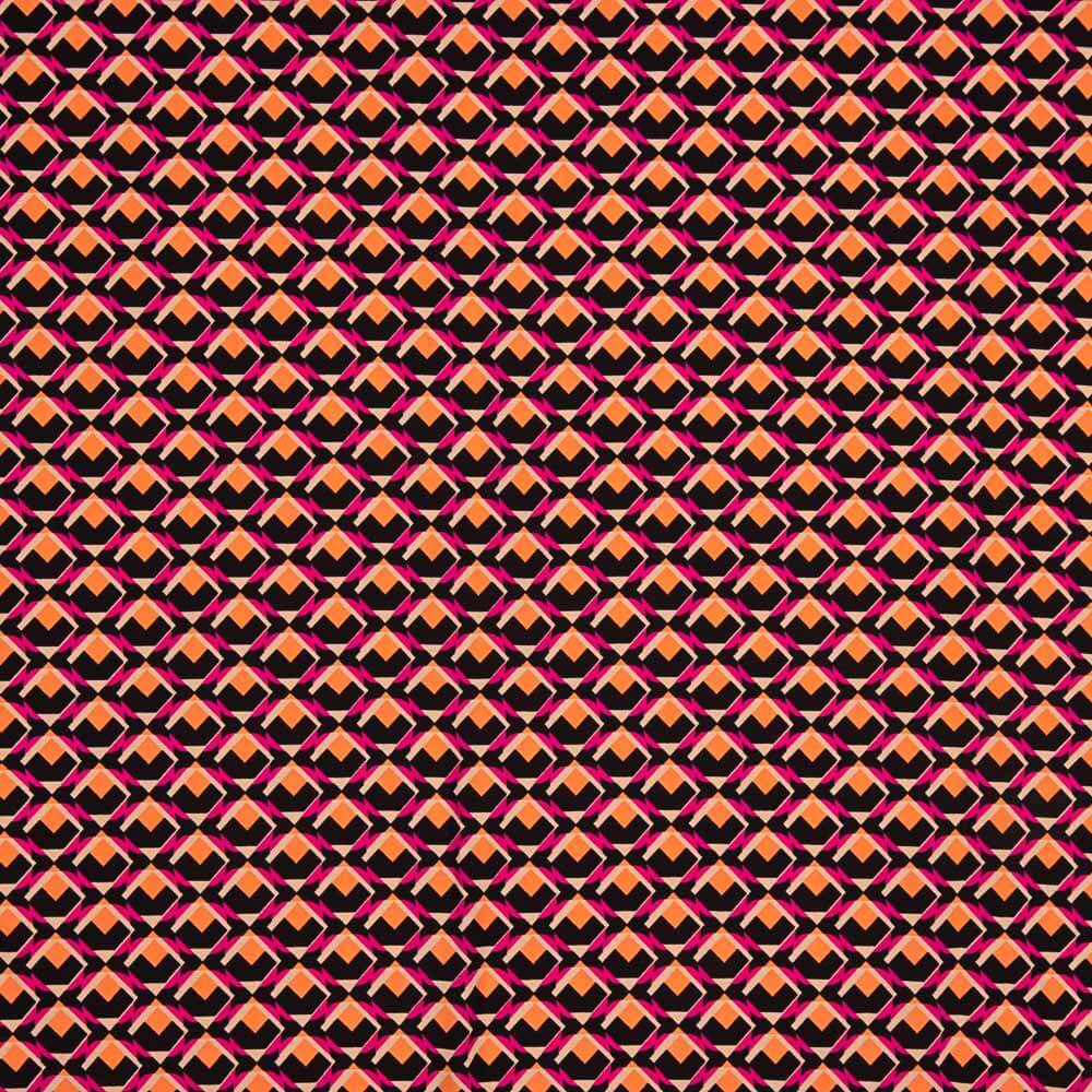 Polyester-Krepp Geo Fuchsia - Ribes y Casals