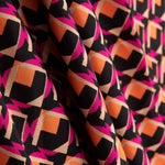 Polyester-Krepp Geo Fuchsia - Ribes y Casals