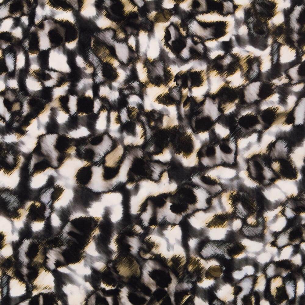 Polyester Krepp Leopard Grau - Ribes y Casals