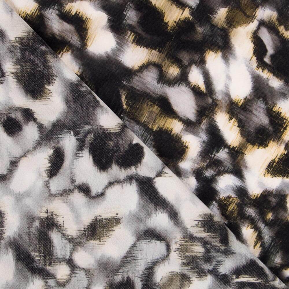 Polyester Krepp Leopard Grau - Ribes y Casals