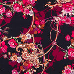 Krepp Viskose Floral Dragon Fuchsia - Ribes y Casals