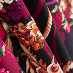 Krepp Viskose Floral Dragon Fuchsia - Ribes y Casals
