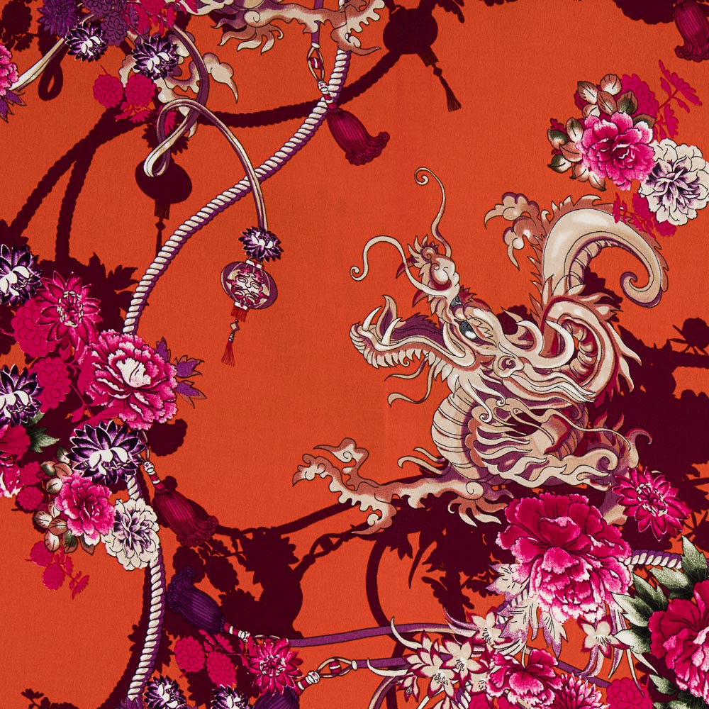 Dragon Orange Viskose-Krepp - Ribes y Casals
