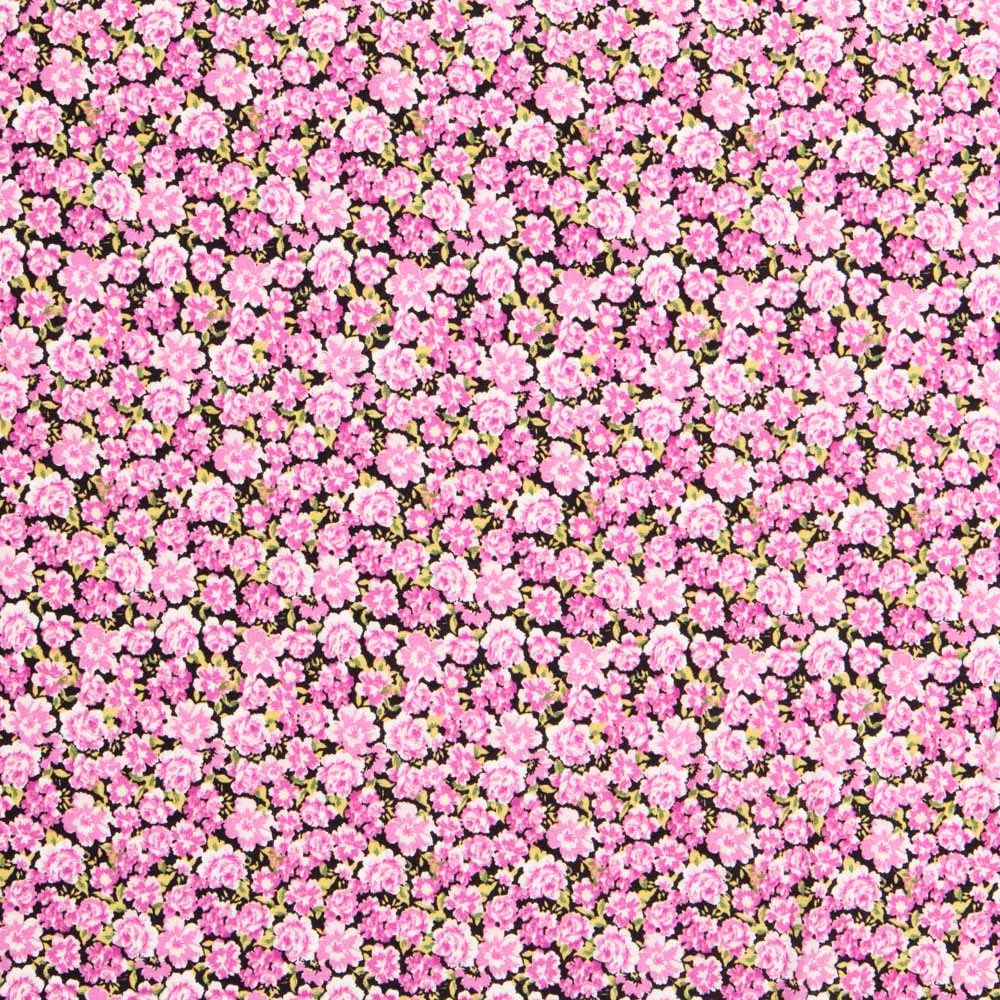 Krepp Viskose Rosa Blumen - Ribes y Casals