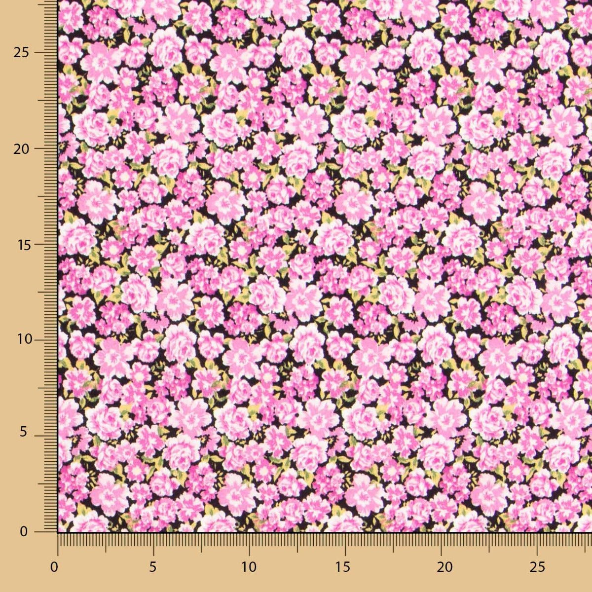 Krepp Viskose Rosa Blumen - Ribes y Casals