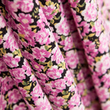 Krepp Viskose Rosa Blumen - Ribes y Casals