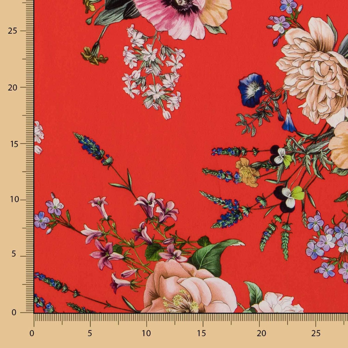 Roter Frühlings-Viskose-Krepp - Ribes y Casals