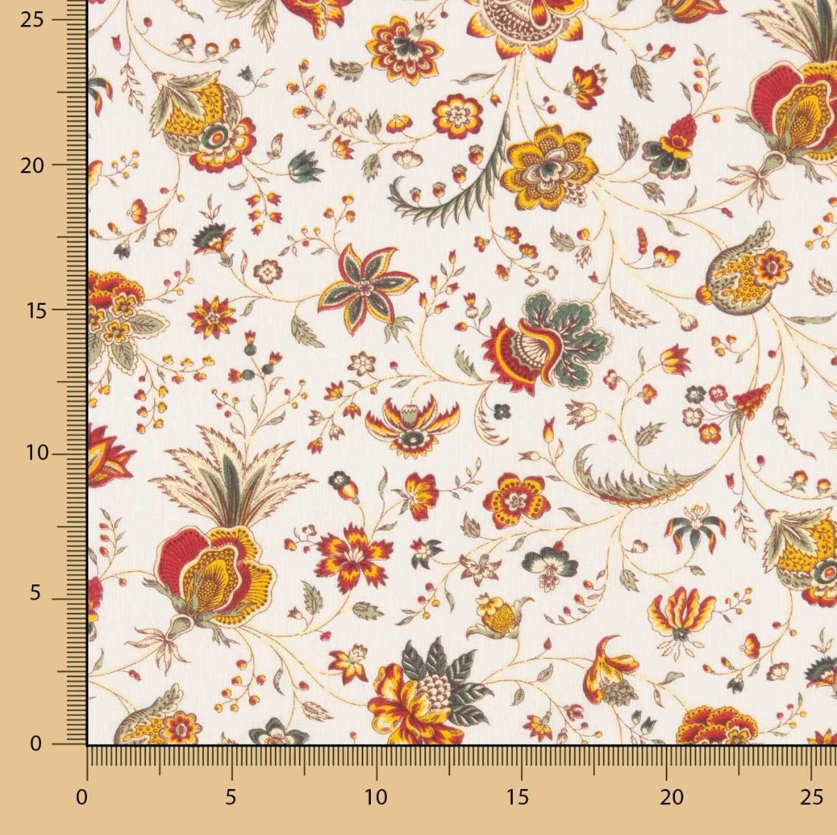 Reststück Cretona-Baumwolle mit Vintage-Blumenmuster – verschiedene Maße x Breite 160 cm - Ribes y Casals