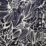 Crispy Milano Gedruckt Marineblau Blumenstriche - Ribes y Casals