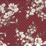 Knuspriger Milano Fleur Fond Pois Grenat - Ribes y Casals