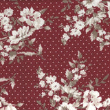 Knuspriger Milano Fleur Fond Pois Grenat - Ribes y Casals