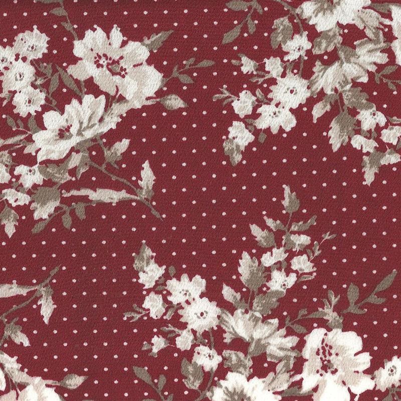 Knuspriger Milano Fleur Fond Pois Grenat - Ribes y Casals
