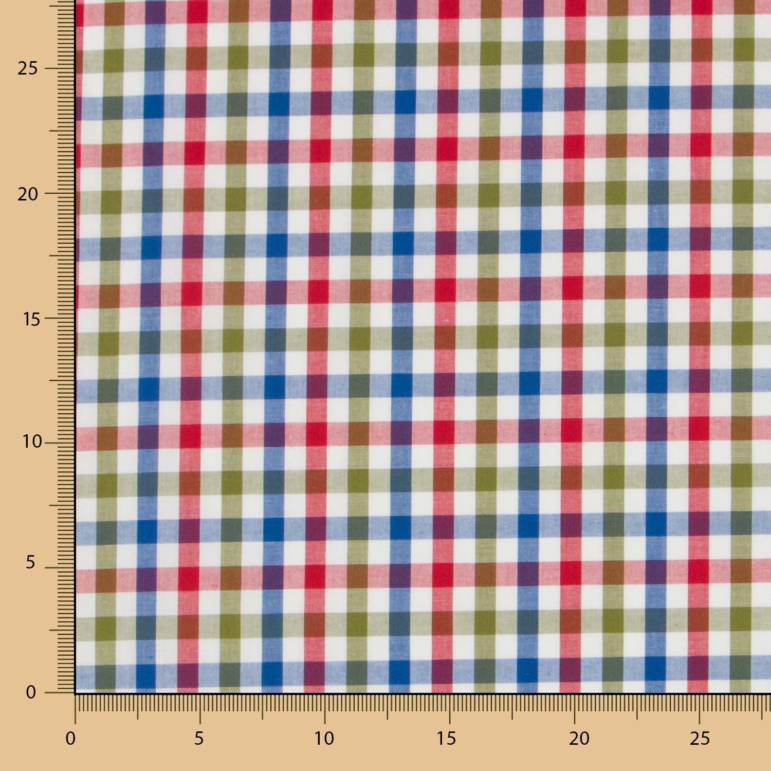 Blau Grün Madras Quadrate - Ribes y Casals