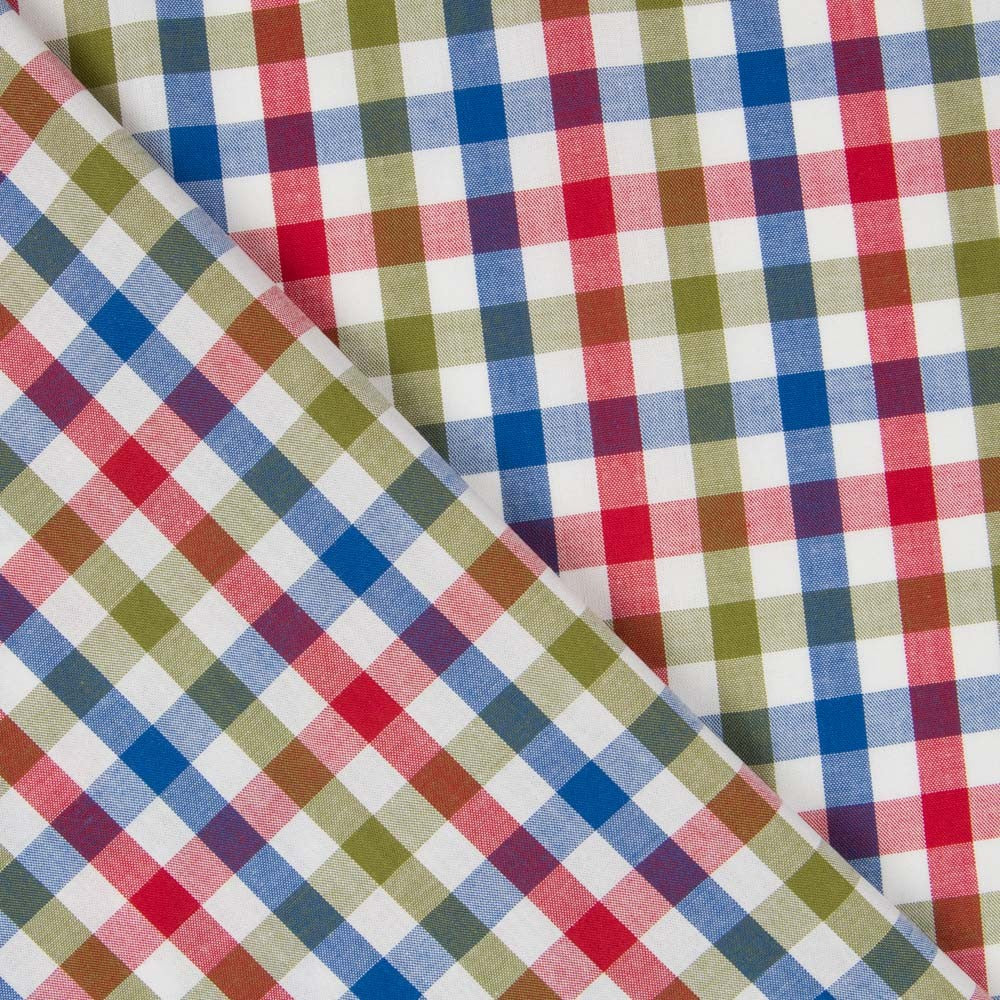 Blau Grün Madras Quadrate - Ribes y Casals