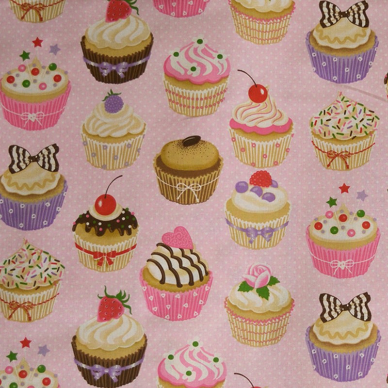Baumwolle Cupcakes Rosa Hintergrund - Ribes y Casals
