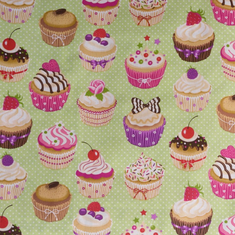 Cotton Cupcakes Grüner Hintergrund - Ribes y Casals