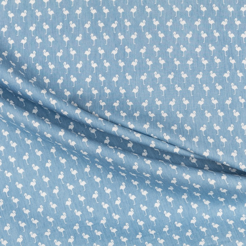 Denim Fine Flamingos Blau - Ribes y Casals